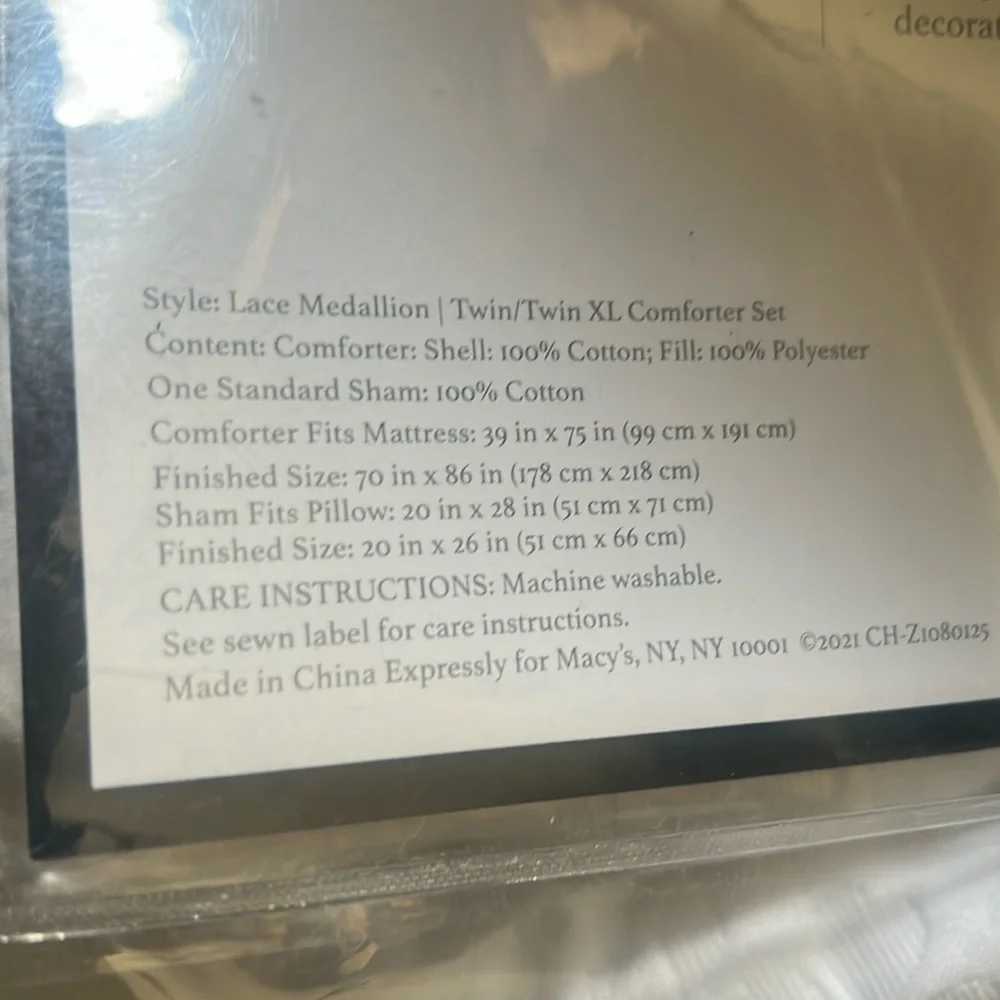 charter club damask twin comforter set lace Middleton